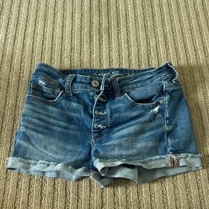 American Eagle size 8 Outfitters Women's Distressed Blue Jean Shorts
